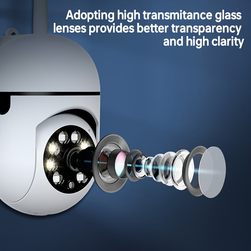 Ichki simsiz PTZ kamera 2.4G WiFi, bulut va SD saqlash, tungi ko'rish, AI harakatni aniqlash, 2 tomonlama audio, mini devor o'rnatish - aqlli uy xavfsizligi uchun ideal, PTZ kamera