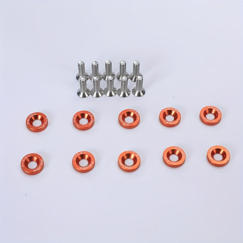 20 Pcs Aluminum M6 Fender Washer Bolts for Car License Plate Accessories