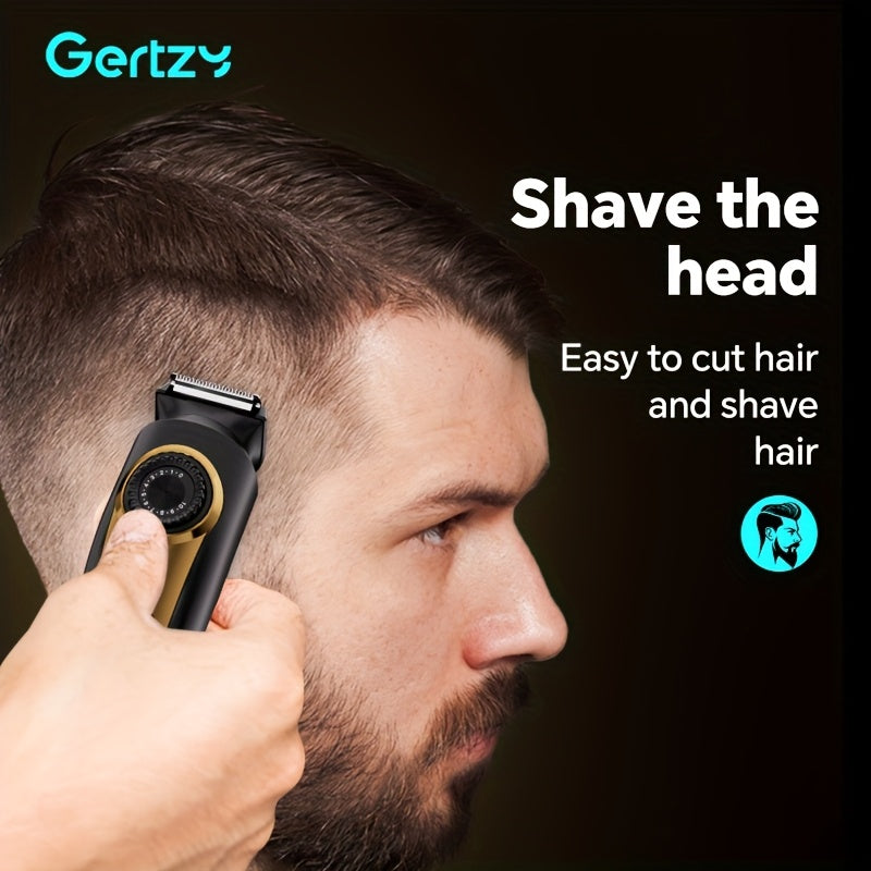 Afeitadora eléctrica para recorte de cabello y barba con peine limitador, pantalla digital de 10 velocidades, recargable por USB, regalo para el Día del Padre