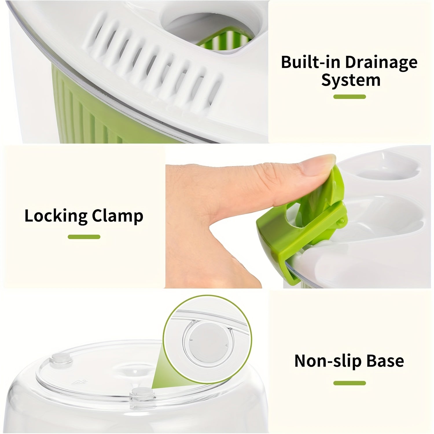 Plastic Salad Spinner with Filter Basket for Drying Fruits and Vegetables