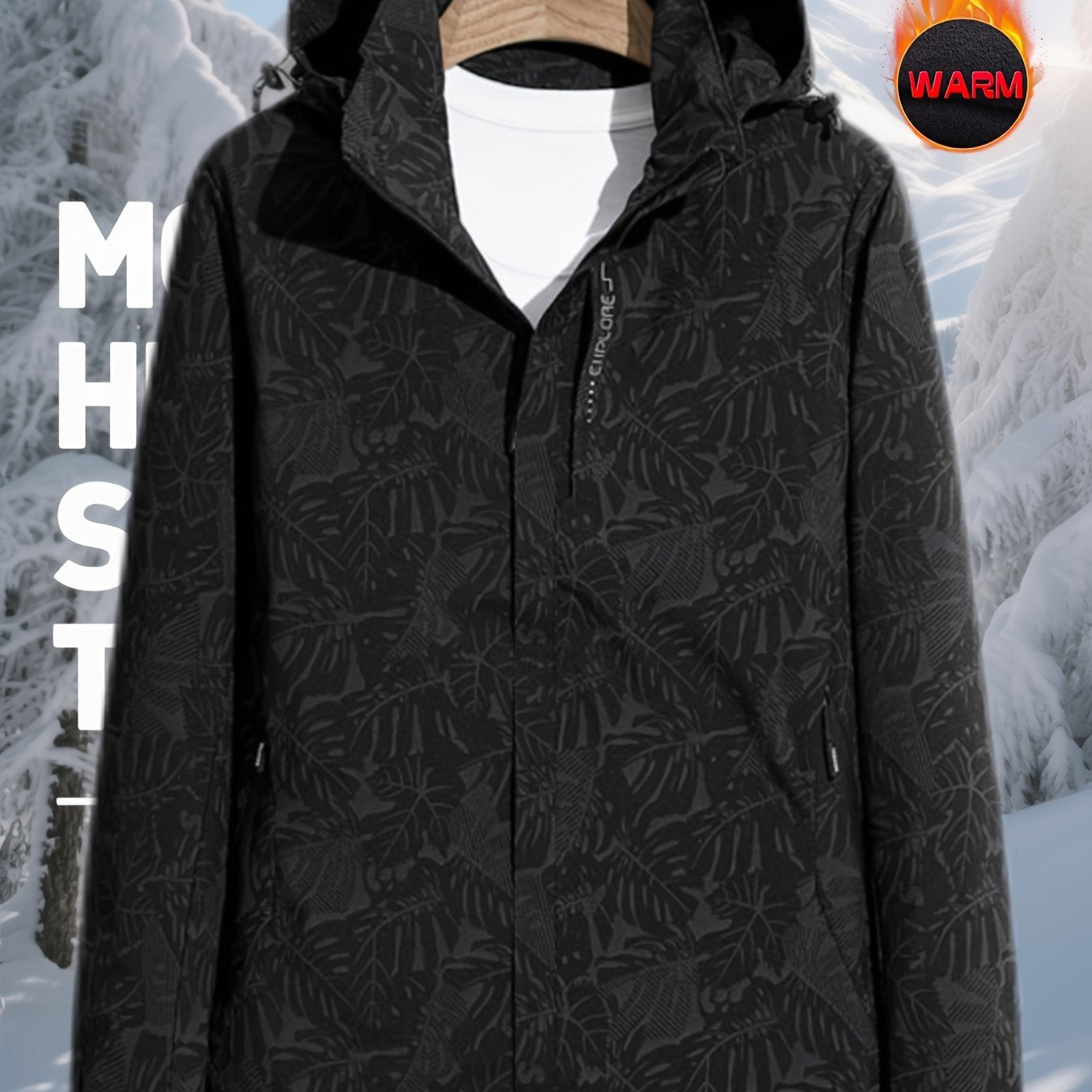 Women's Plus Size Winter Coat Floral Print Long Formal Outerwear with Pockets