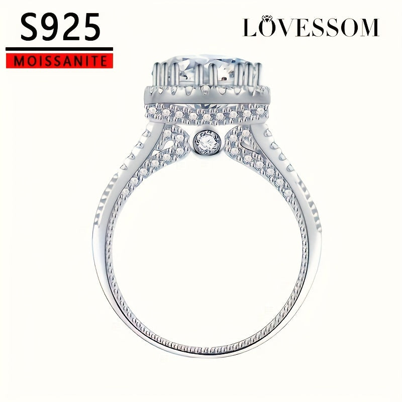 2 Karat Moissanite nikoh uzukasi minimalistik Sterling kumush sovgʻa qutisi