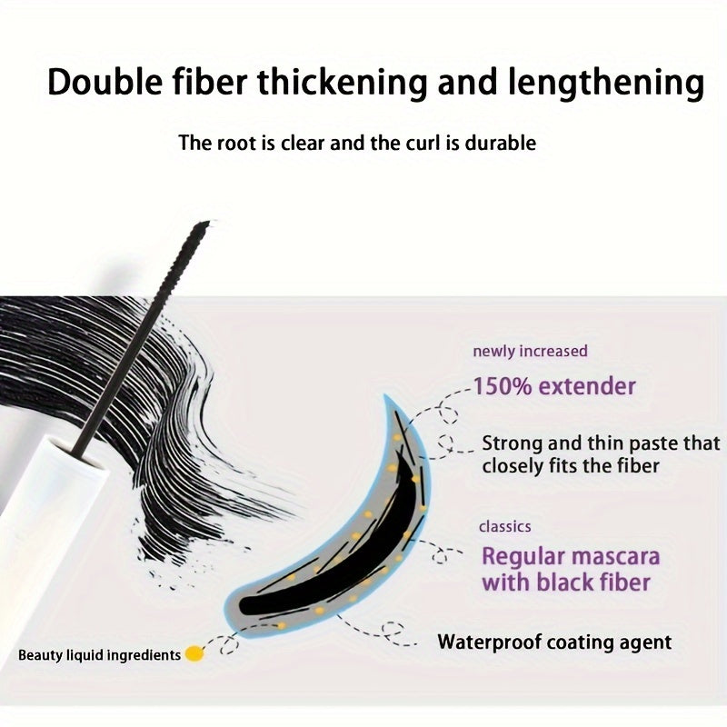Waterproof Natural Fiber Mascara for Lengthening Curling and Volumizing Black Lashes