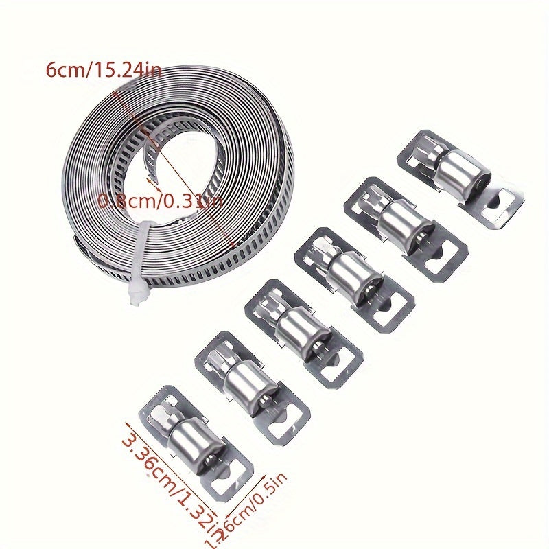 10pcs Stainless Steel Clamp Clips for Driveshaft CV Joints Boot Kit