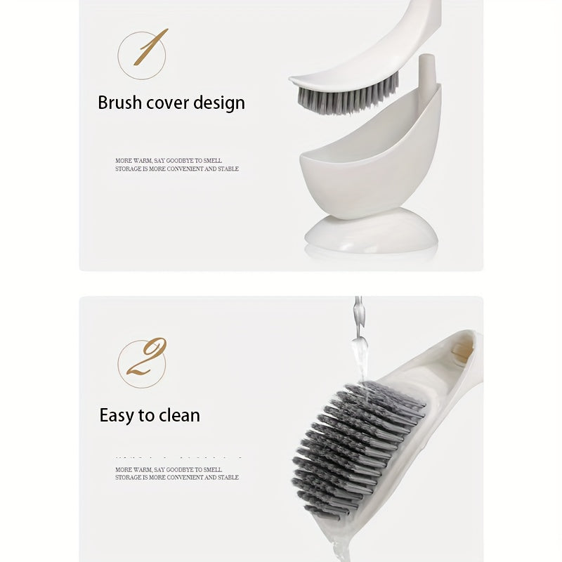 Swan-Shaped Toilet Brush Long Handle Non-Scratch Plastic Bathroom Cleaner