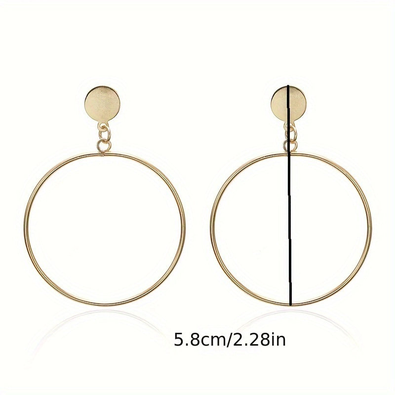 Set of 5 Bohemian Style Drop Earrings in Various Shapes Minimalist Alloy Jewelry for Women