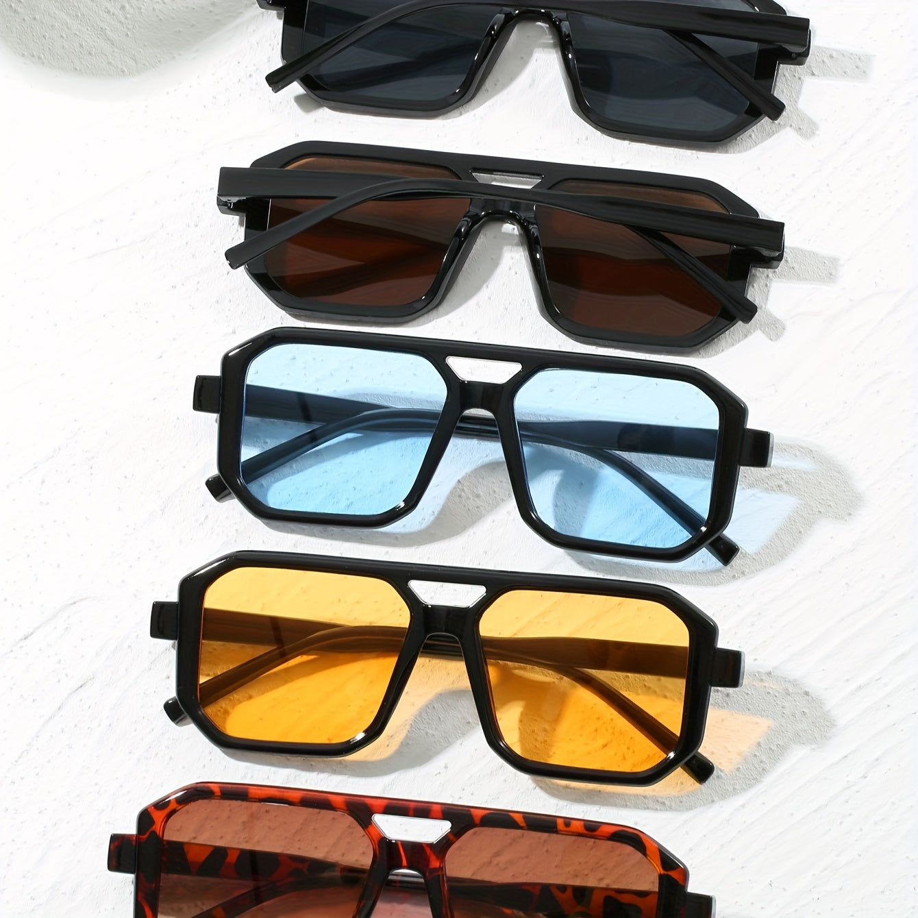 Прямоугольные унисекс очки 5 шт. с антибликовыми поликарбонатными линзами для бега, вождения, рыбалки