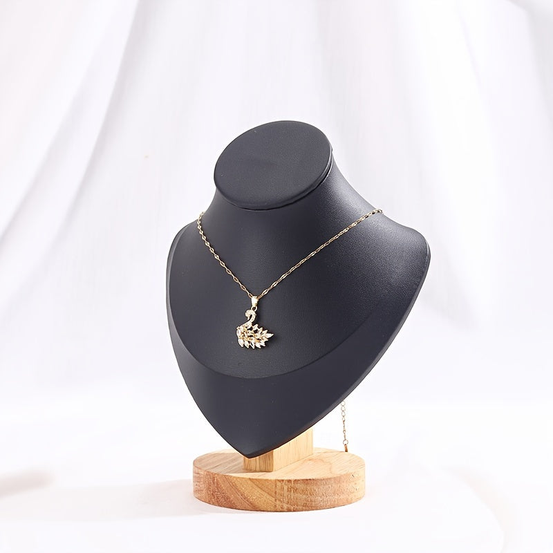 Soporte de joyería de madera en forma de corazón para collares, relojes y accesorios