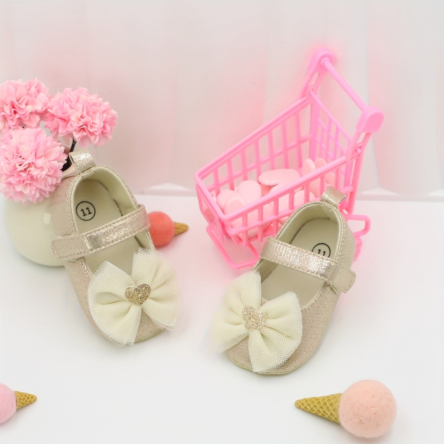 Kichkina qizlar uchun kanvas Mary Jane poyabzal, bog'lamli bog'lam bilan, engil tekis tagli, bahor va kuz uchun