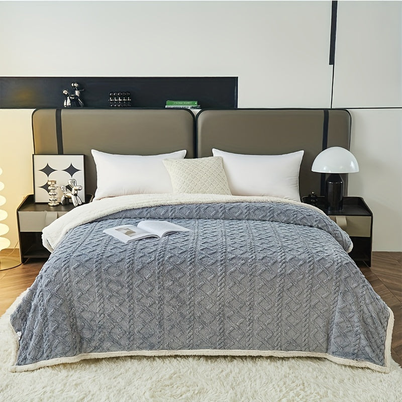 Yumshoq va qulay Taffeta Sherpa Ikki Qavatli Ko'rpa - Divan, Sofа, Ofis, Yotoq, Kamping yoki Sayohat uchun mukammal. Har mavsum uchun ko'p maqsadli sovg'a ko'rpasi.