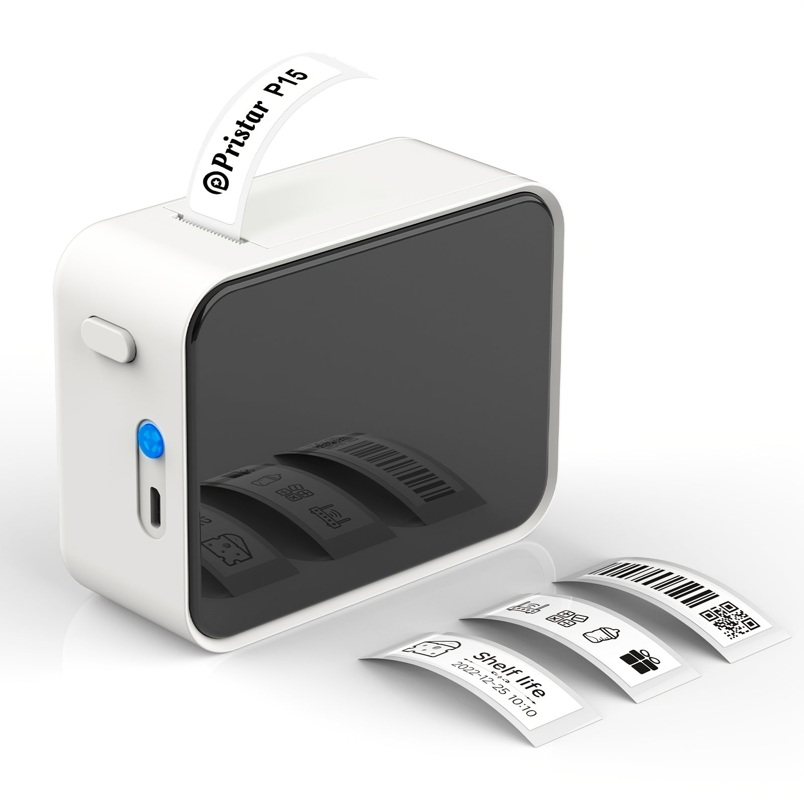 Wireless Thermal Label Printer for Barcodes and Labels 15mm HD Inkless Portable