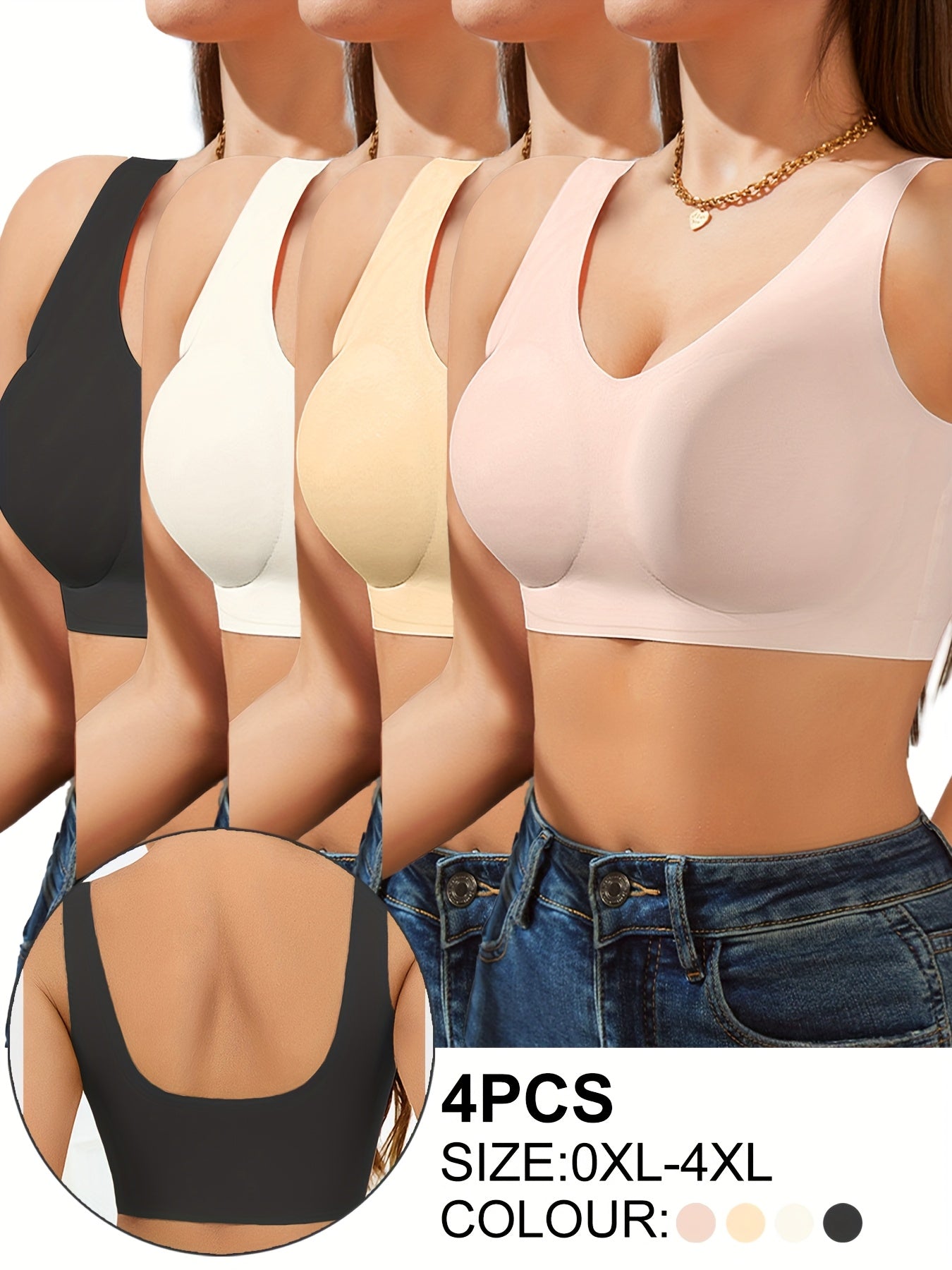 Plus Size Seamless Sports Bras Pack High Support Wireless Yoga Running