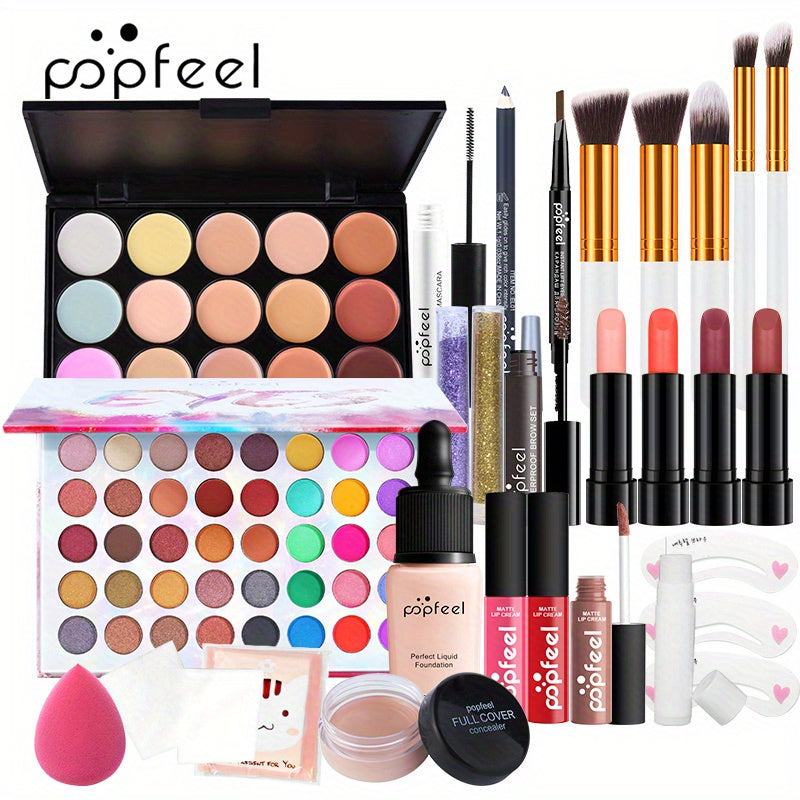 Women's Makeup Kit All-in-One Set With Eyeshadow Lipstick Brush