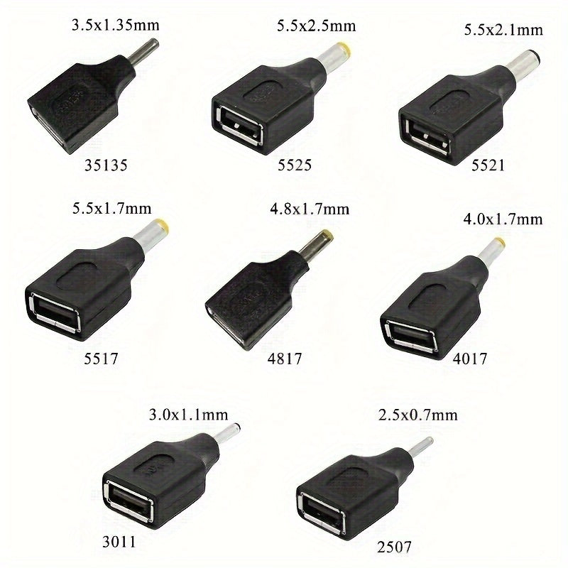 Convertidor de USB a corriente continua para cargar dispositivos, compatibilidad de 5.5x2.5mm a 3.5x1.35mm