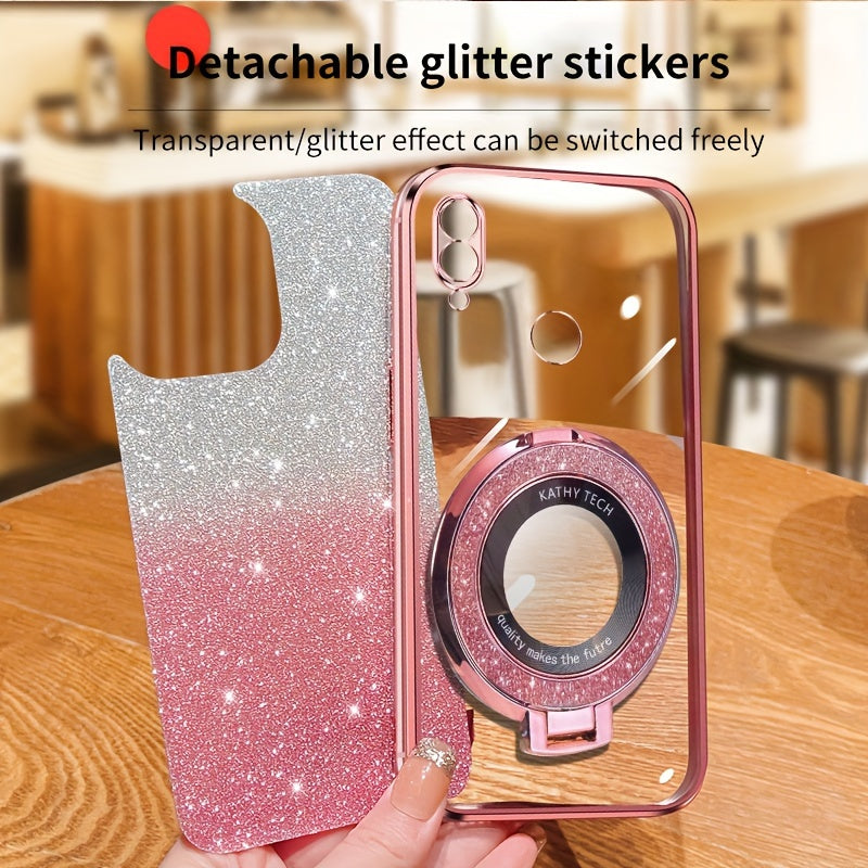 Glitter Magnetic Suction Phone Case for Redmi Note Series TPU Drop Proof
