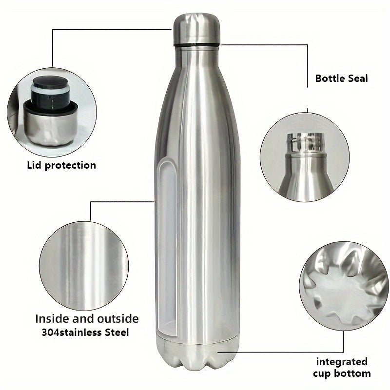 Insulated Stainless Steel Water Bottle, Double Layer Cold Hot 750ML