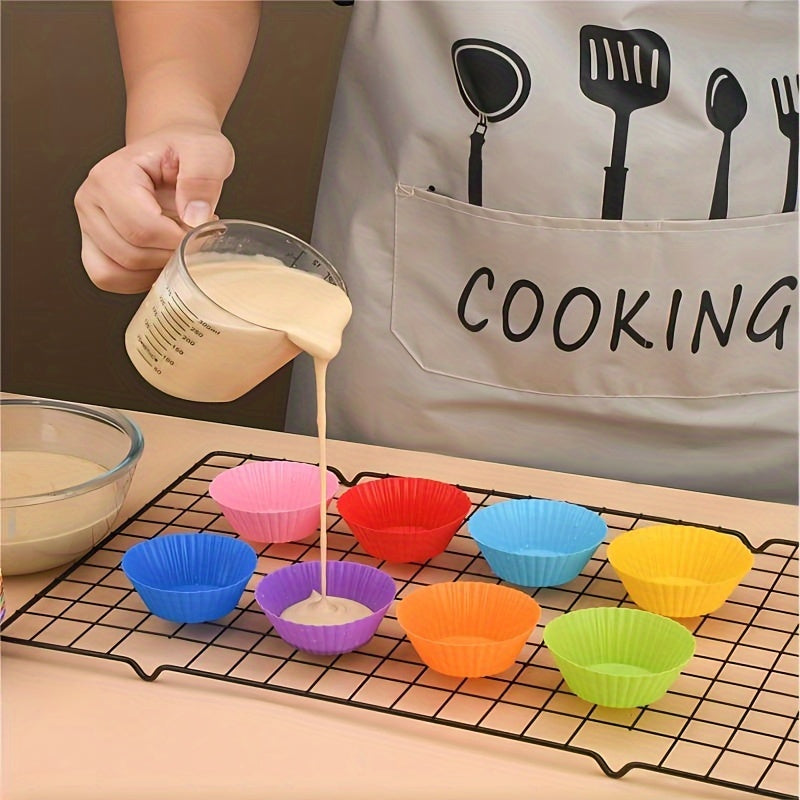 Silicone Cake Cups Set 6 Pieces High Temp Resistant Muffin Pudding Tarts