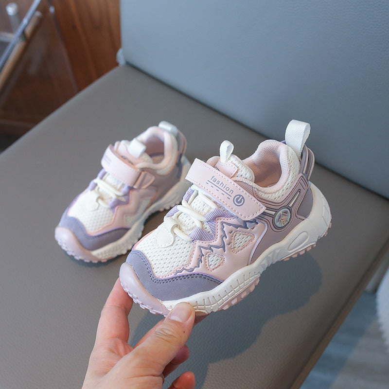 Bolalar uchun nafas oladigan to'rli krossovkalar - Oson bog'lash bilan yugurish va sayr qilish uchun qulay, sirpanmaydigan poyabzal.