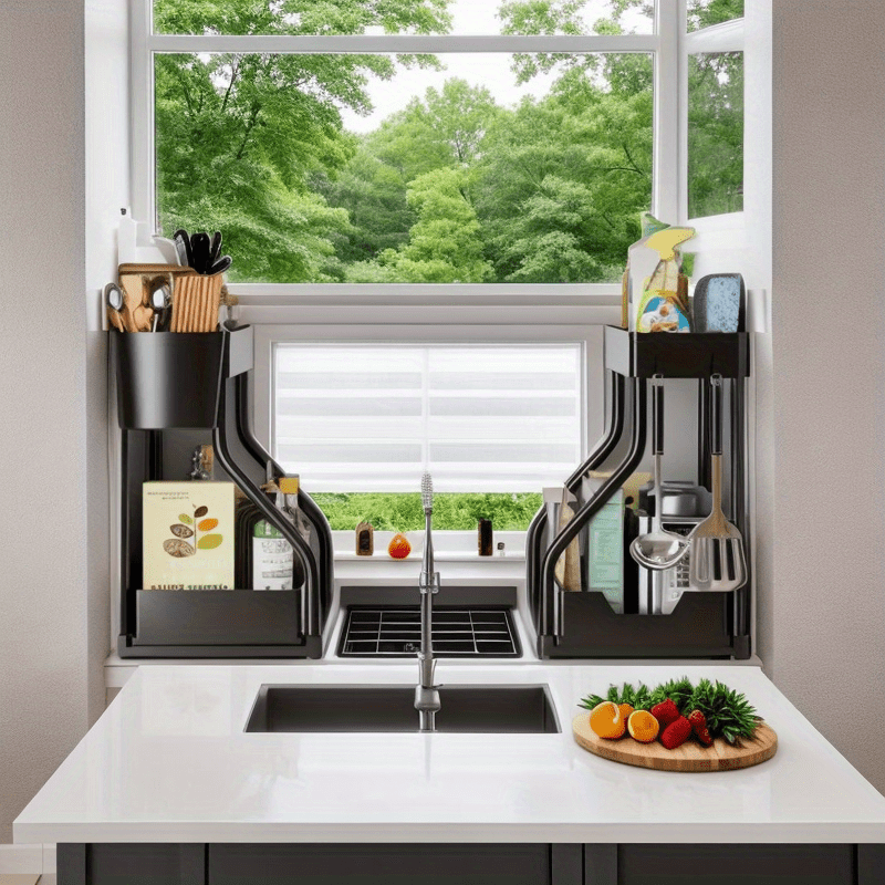 No-Drill ziravorlar va tozalash uchun ta'minot tashkilotchisi, mobil ovqatlanish stollari uchun, idish-tovoq qutisi, yuvish mashinasi uchun quti, kir yuvish uchun rack