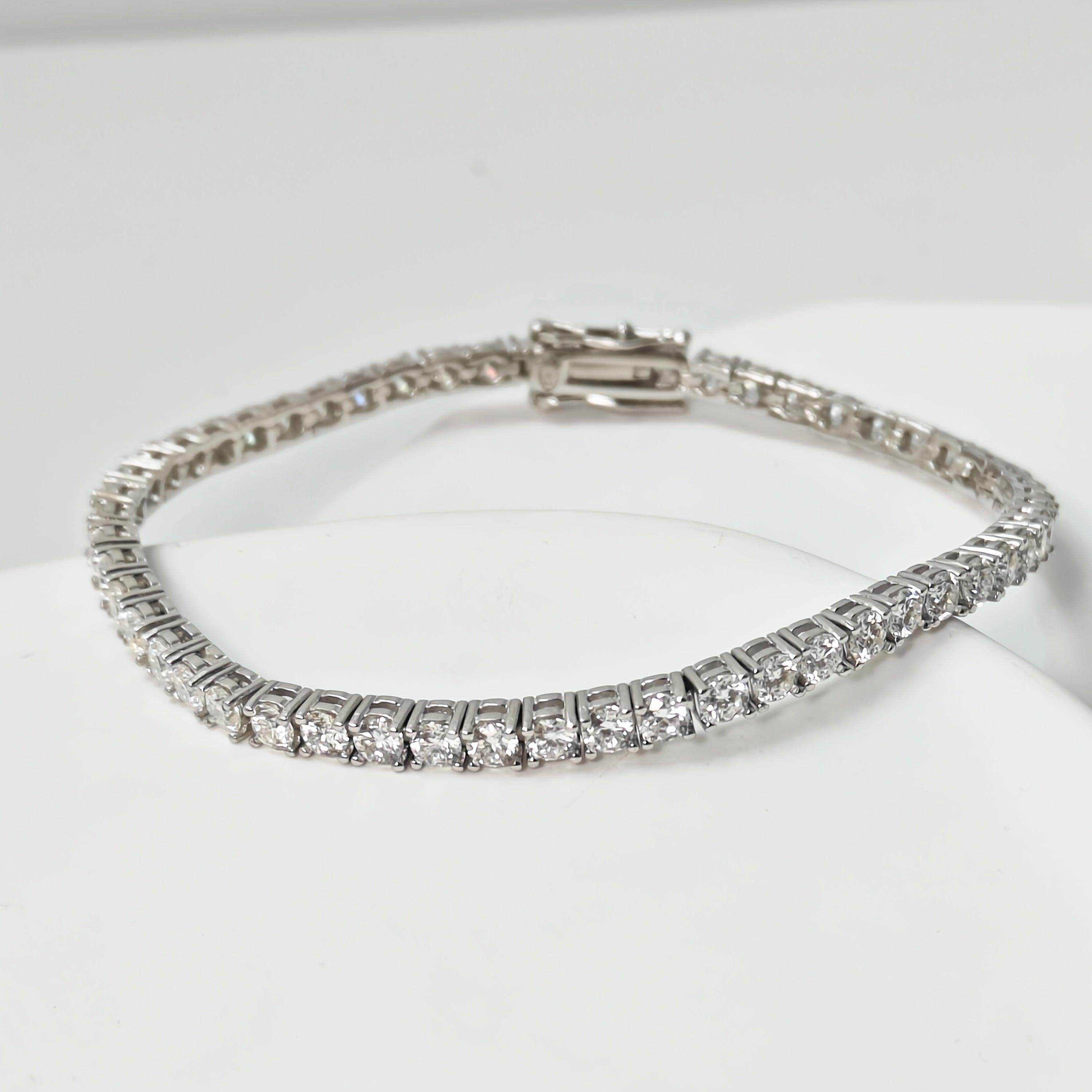 Moissanite Tennis Bracelet Sterling Silver Square Cut Elegant Jewelry for Women