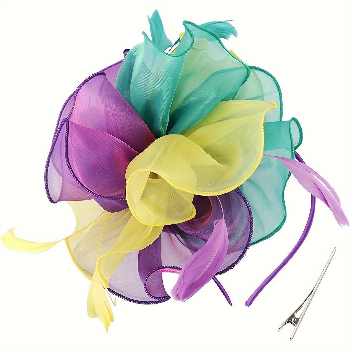 Sombrero fascinator de estilo 1950 para mujer, flor sin plumas, diadema para el cabello, fiesta de té, boda