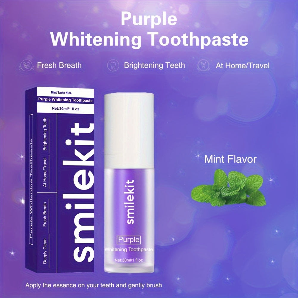Purple Mint Toothpaste for Deep Cleaning and Fresh Breath, Travel Size
