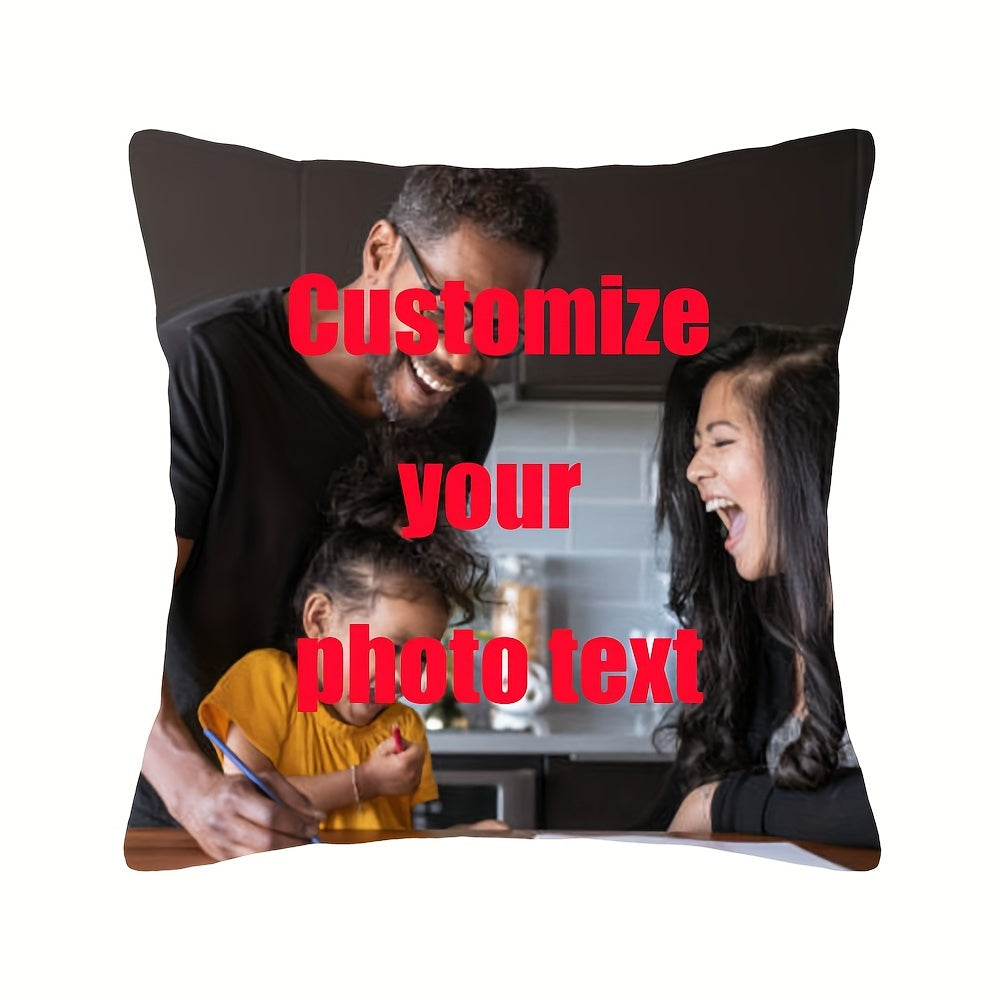 Custom Short Plush Cushion Cover with Wedding Photo Personalized Pillowcase for Home Decor