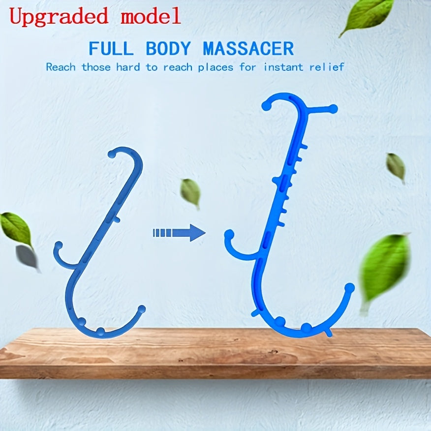 Blue Handheld Trigger Point Massage Tool for Full Body Muscle Relaxation