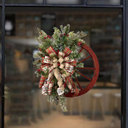 PVC Self-Adhesive Boho Christmas Wreath Window Sticker Wall Art Decal