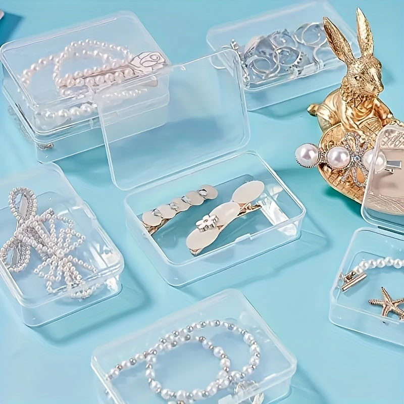 Clear Plastic Storage Box for Jewelry Hair Clips Nail Art Crafts and Hardware