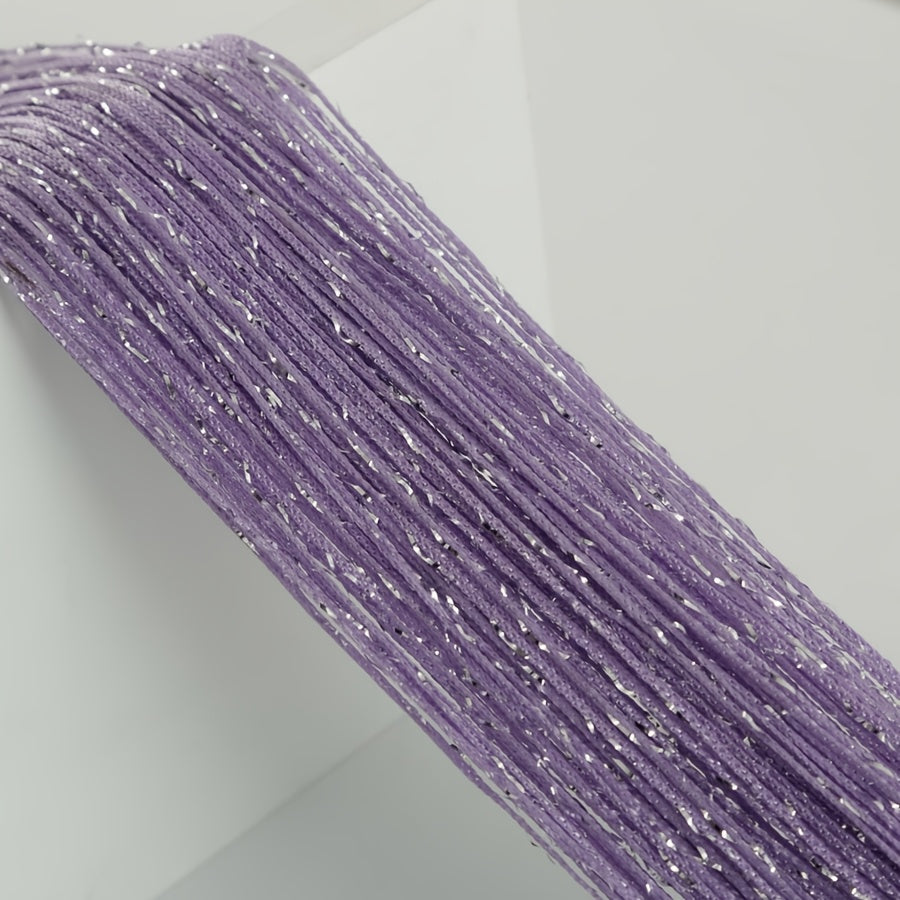 Orange and Yellow Beaded Curtain Polyester Sheer Door Hanging for Living Room Bedroom Wedding Entrance