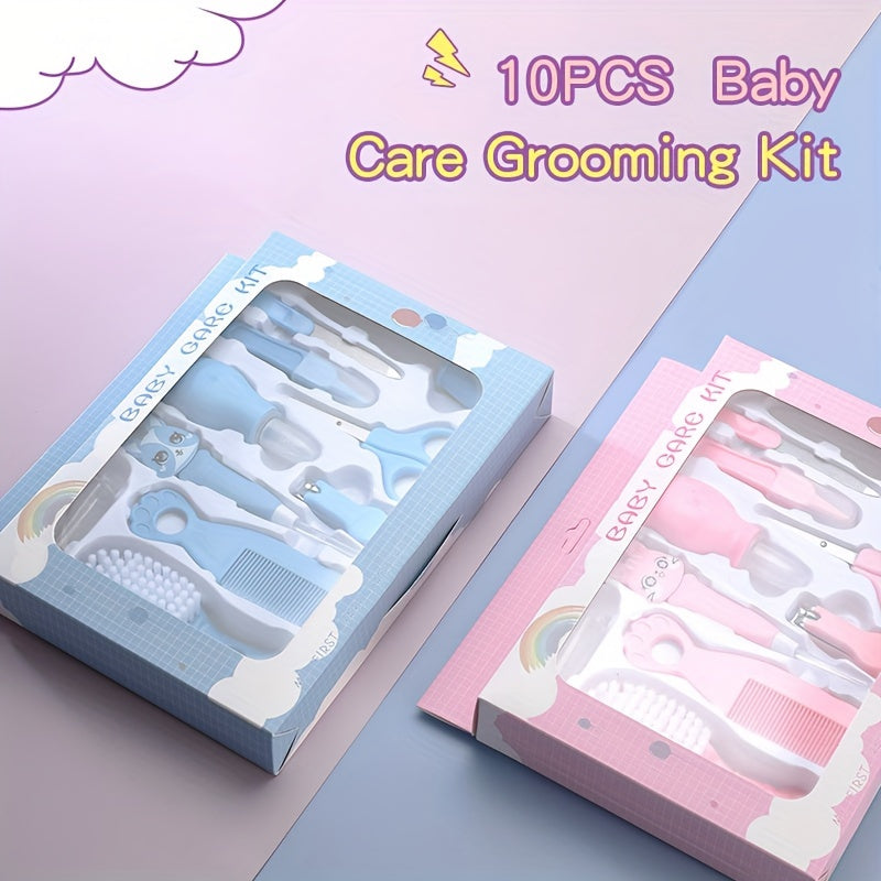 10-Piece Children's Grooming and Healthcare Kit with Nasal Aspirator and Tongue Brush