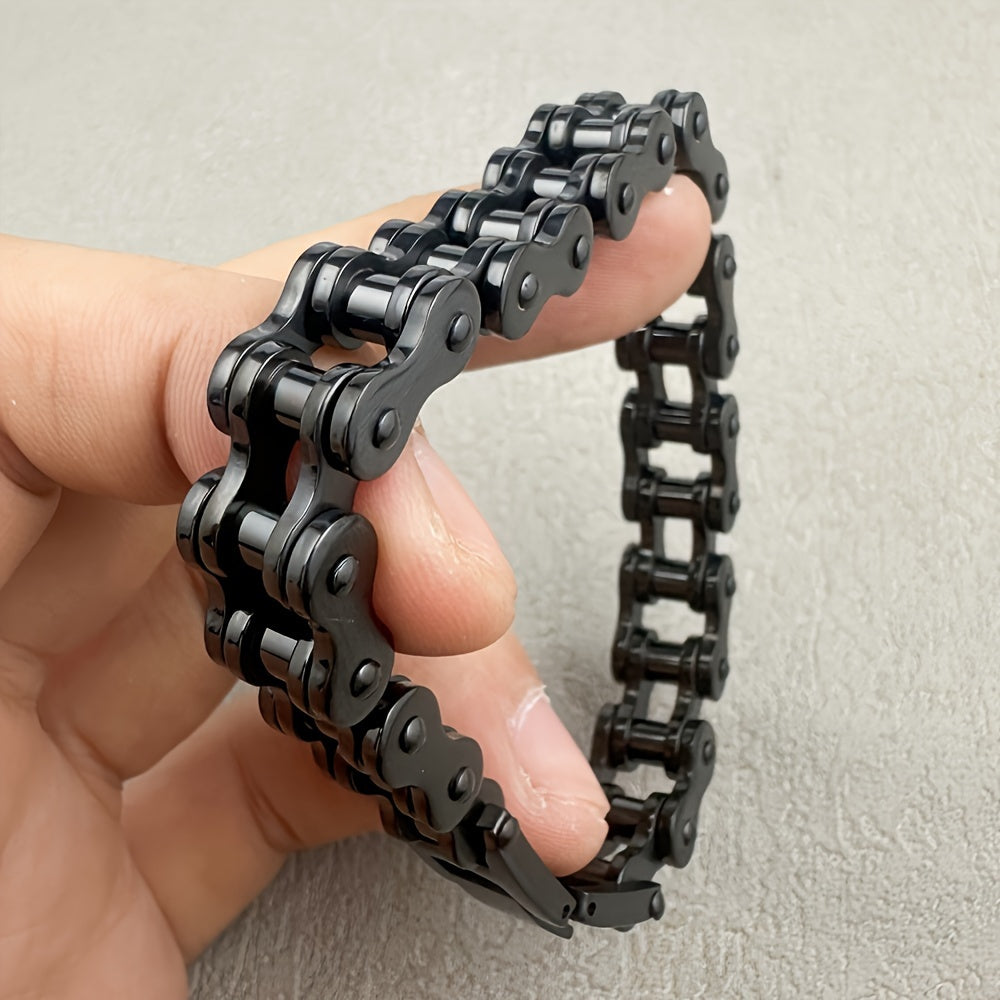 Stainless Steel Punk Rock Men Bracelet with Link Chain Jewelry