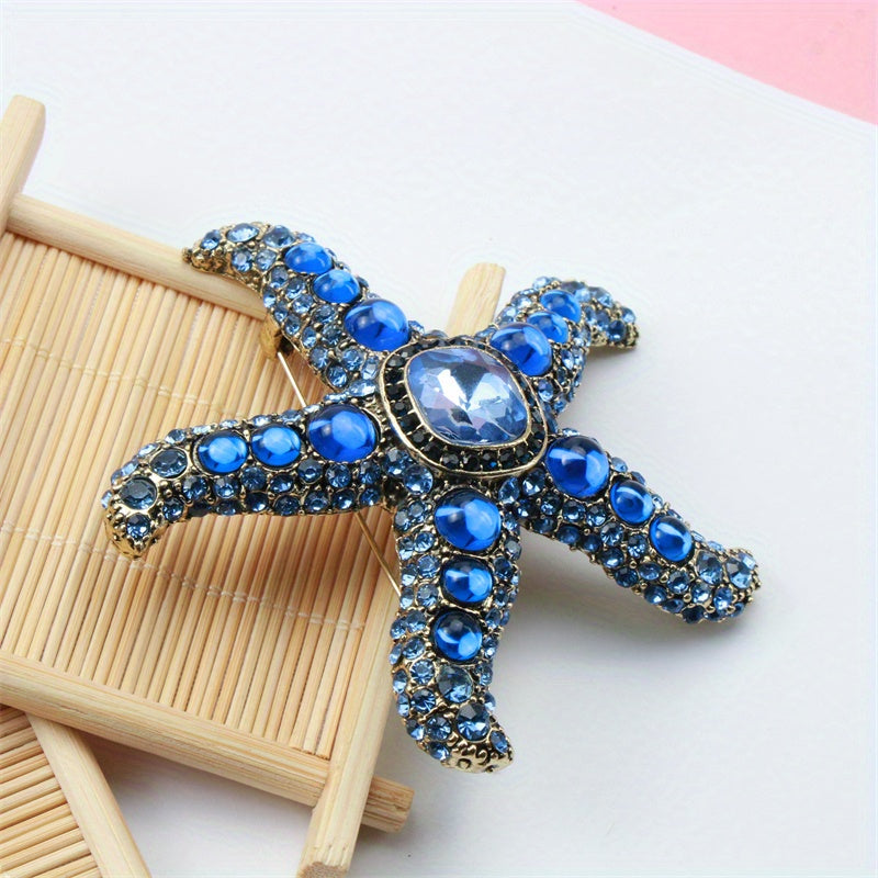 Vintage Silver Starfish Brooch Ocean-Inspired Jewelry Gift for Women