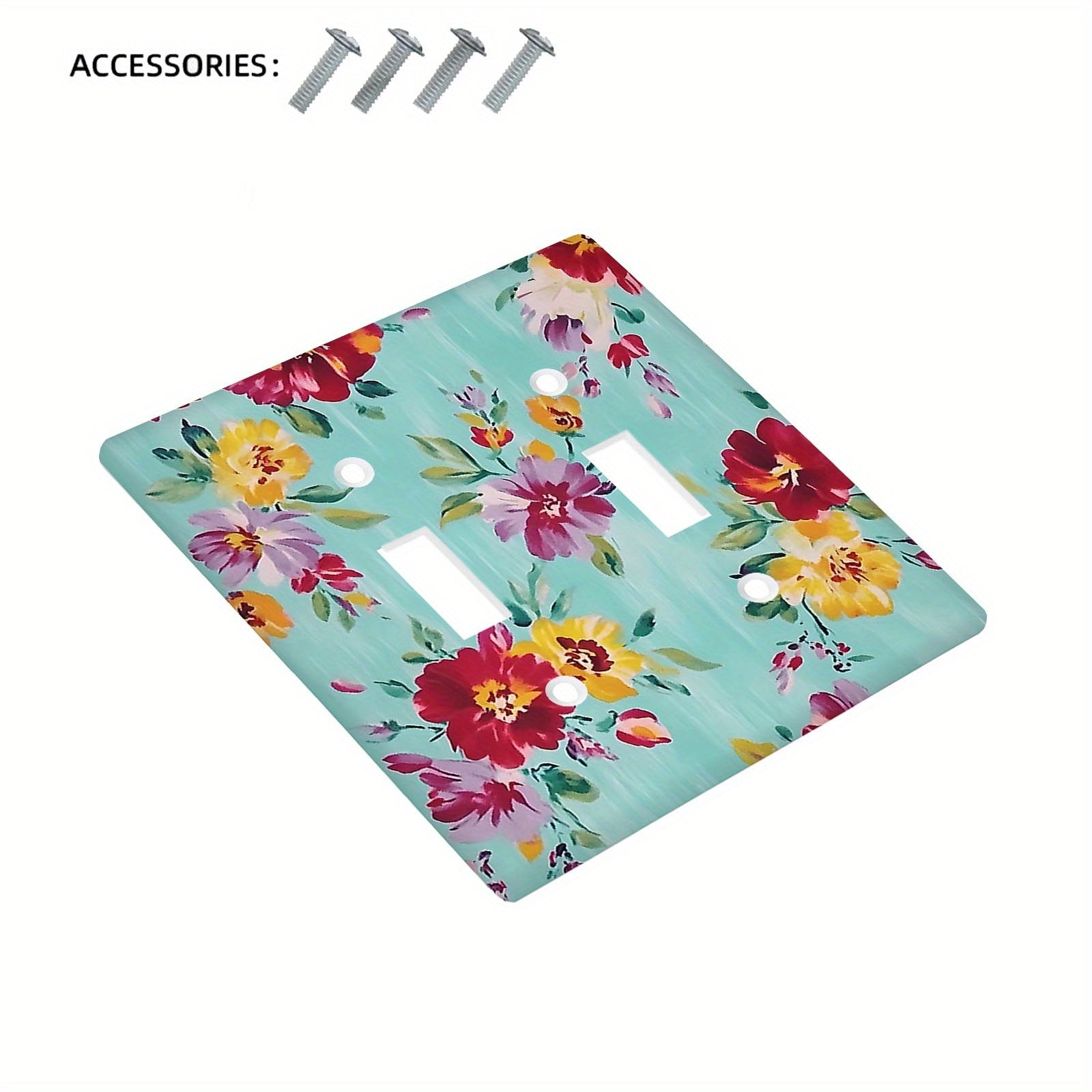 Rose Floral Light Switch Cover Plate Battery-Free for Bathroom and Bedroom Decor