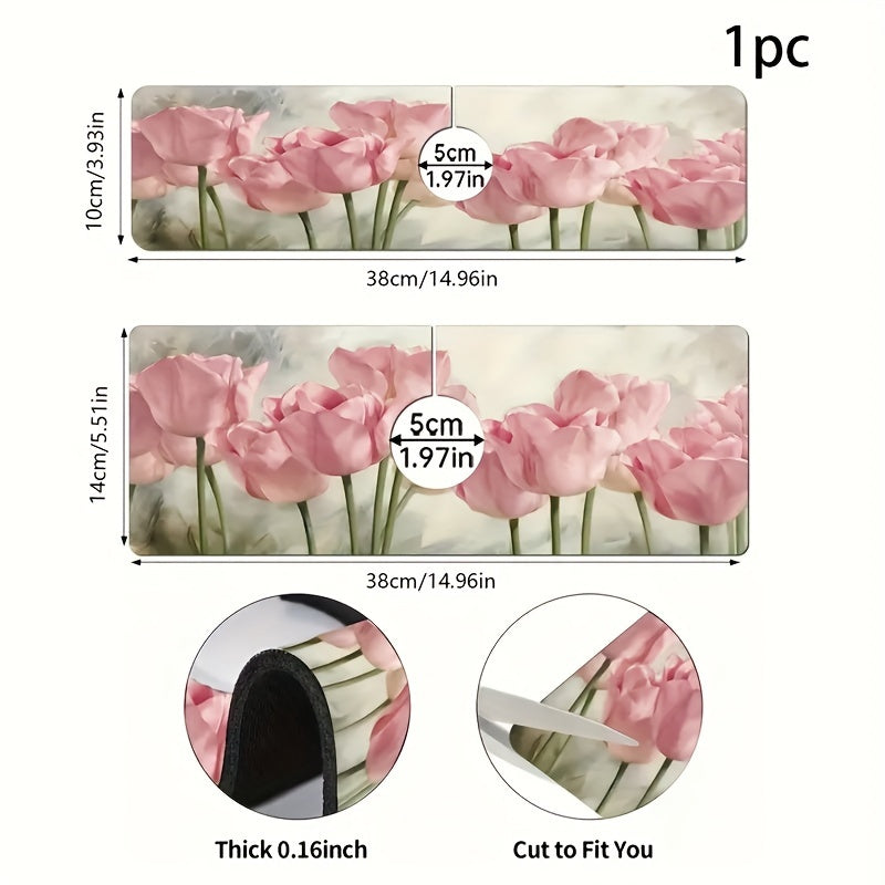 Floral Diatomaceous Earth Faucet Mat Non-Slip Absorbent for Kitchen Bathroom Counter