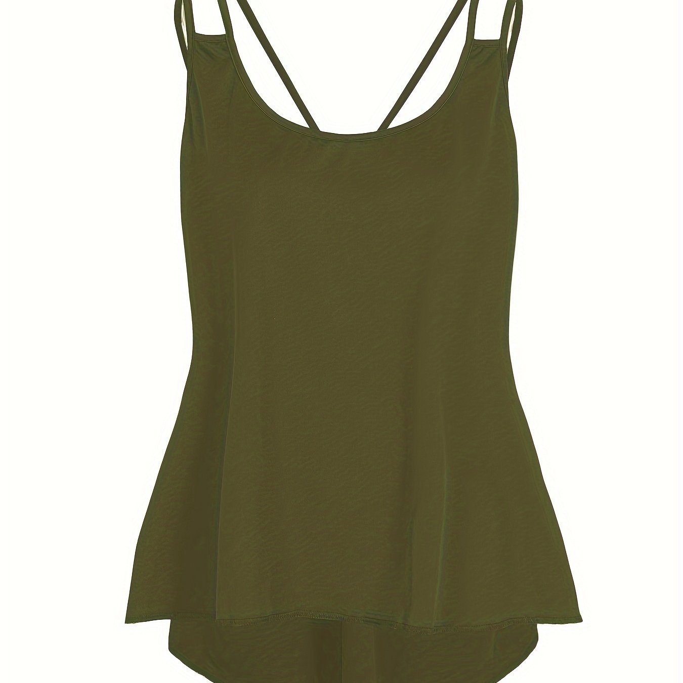 Women's Plus Size Casual Solid Slight Stretch Cut Out Back Tank Top