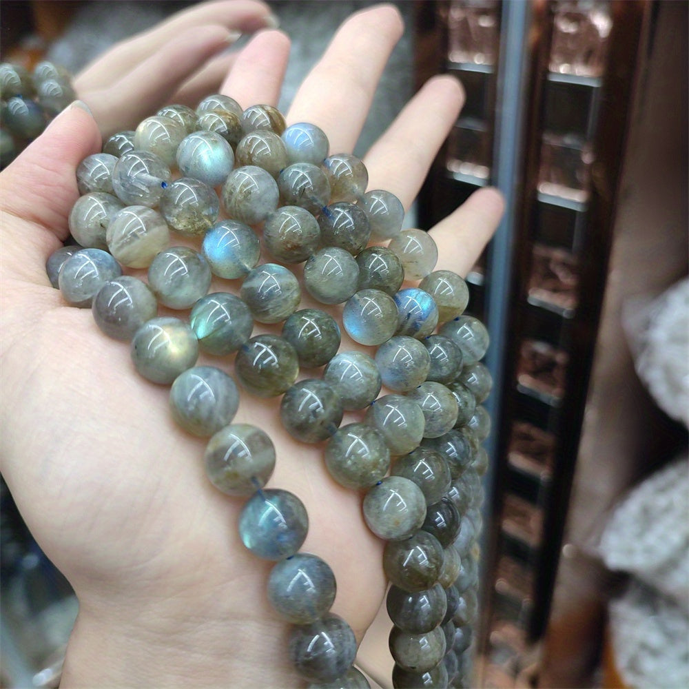 Labradorite Round Loose Beads 15 Inch for DIY Jewelry Making Bracelets Necklaces