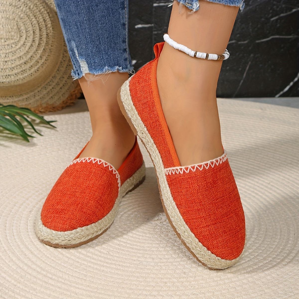 Women's Slip-On Loafers Beige Ivory Light Brown Cushioned Sole Casual Office Shoes