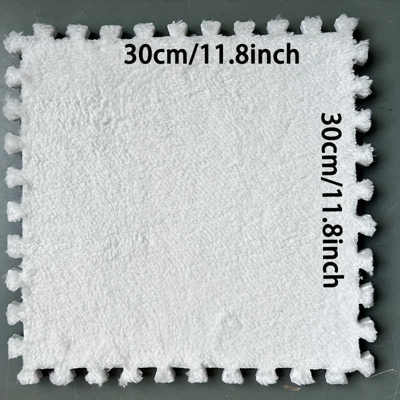 Velvet Patchwork Floor Mat for Room Bay Window with Storage Washable