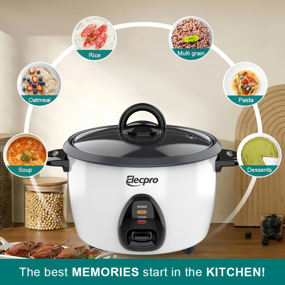 Mini arrocera con vaporera, olla antiadherente, mantiene la comida caliente para cereales, sopas y gachas