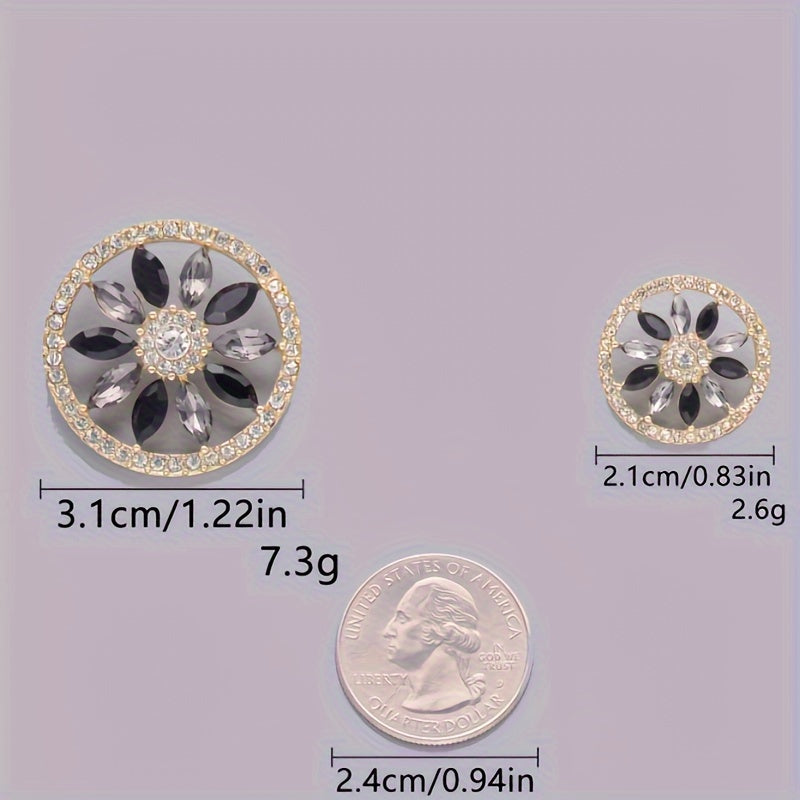 Set of 4 Antique Chic Alloy Buttons Circular Stylish Pins for Shirts Blouses Coats