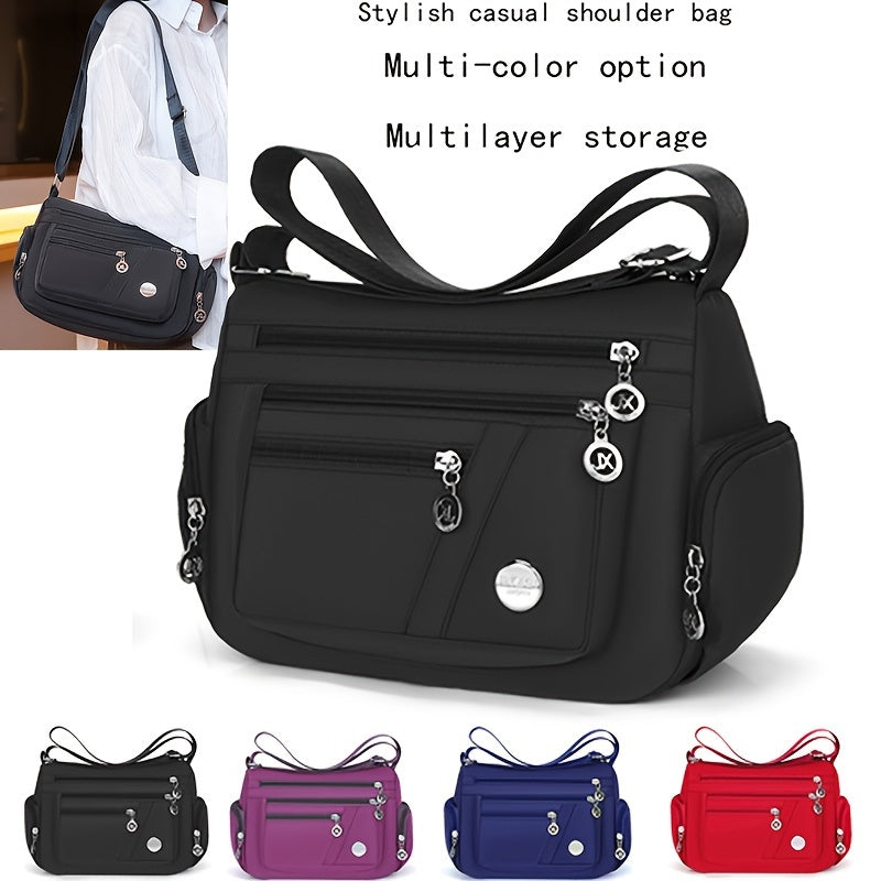 Women's Waterproof Nylon Bag for Middle-Aged and Elderly Casual Crossbody with Multiple Layers