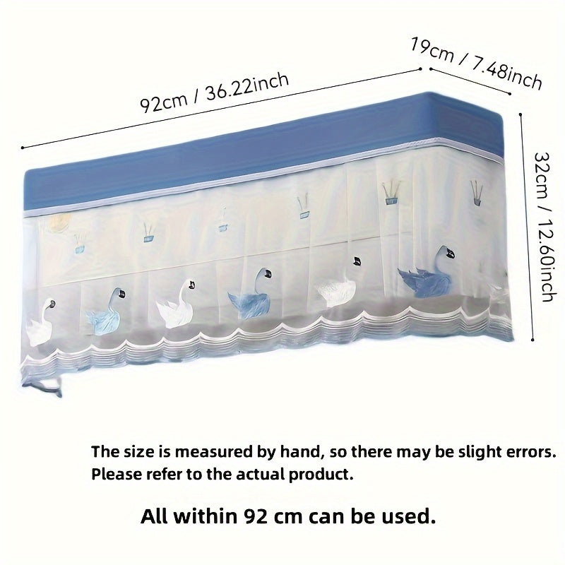 Universal Non-Electric Air Conditioner Dust Cover with Wind Blocking Curtain for Bedroom