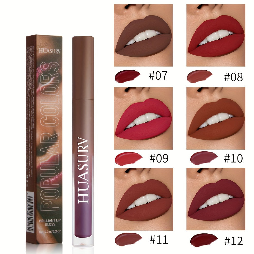 Women's Velvet Matte Liquid Lipstick 19 Shades Long-Lasting, Rich Color