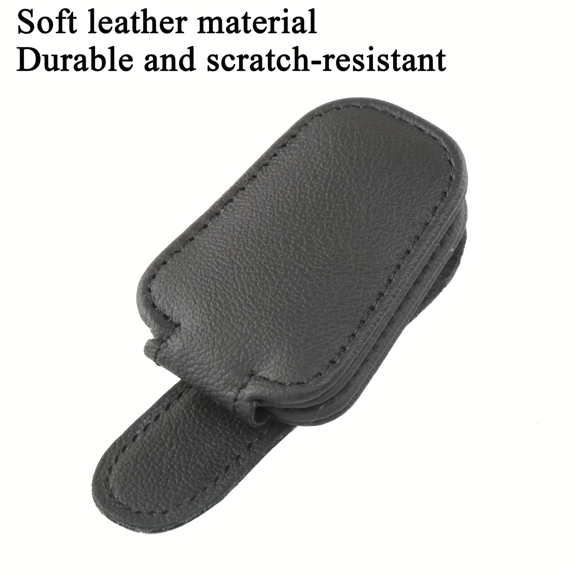 Porta gafas para coche en el interior, sujetador magnético, clip de visera de cuero genuino