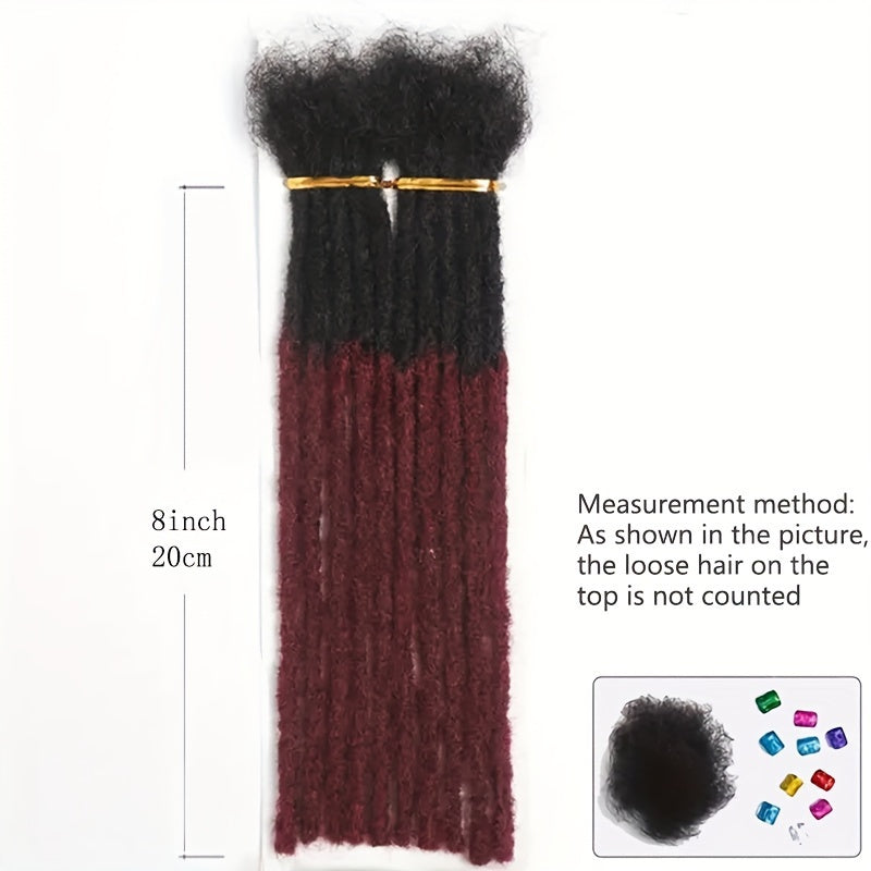 Men's Dreadlock Extensions 0.4cm 10 Strands Human Hair Braids