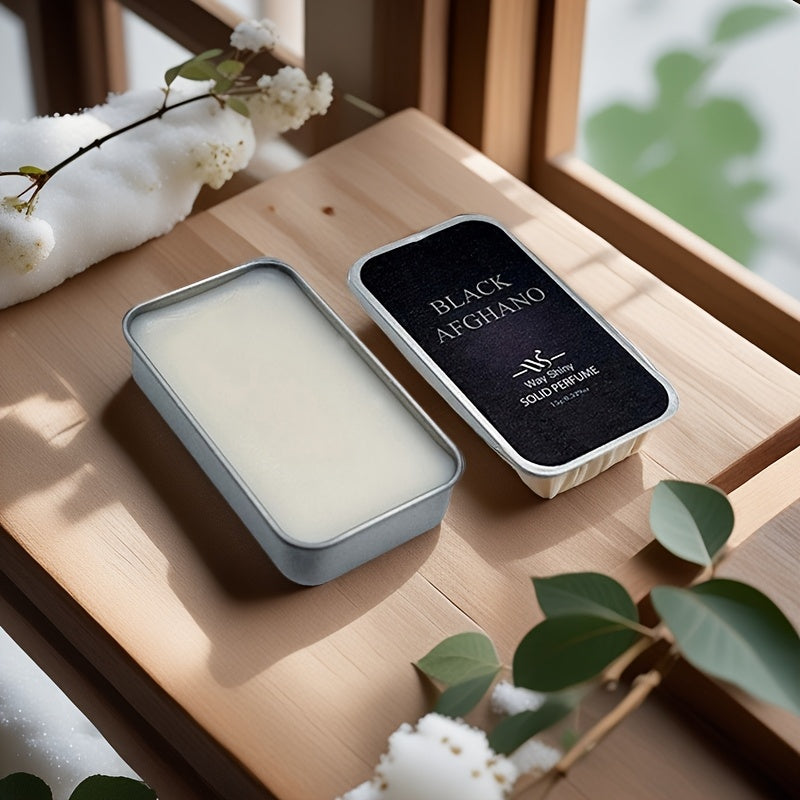 Men's Solid Perfume Stick Black Woodsy Scent 40g Long-Lasting Plant-Based