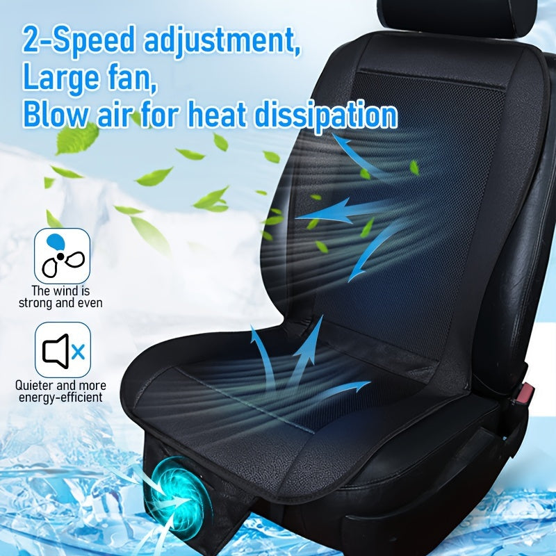 Car Seat Cooling Fan Cushion Black 12V Ventilation Seat Pad with Wind Control