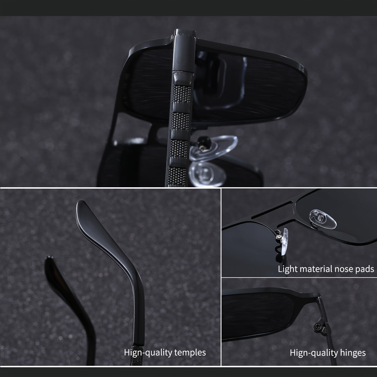 Men's Polarized Sunglasses Stainless Steel Full Rim Wide for Fishing Driving Gift